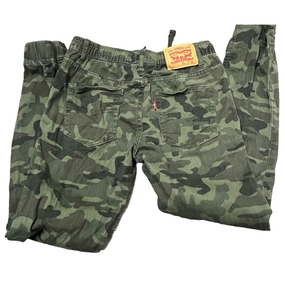 Levi's Jogger Camo Pants Boy Youth 14 Camouflage Drawstring Elastic Waist Sporty - Picture 2 of 5
